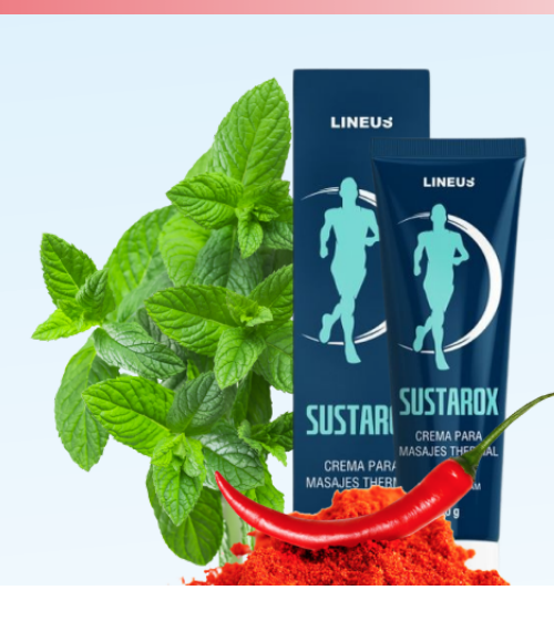 Producto Sustarox junto a hojas y extractos vegetales
